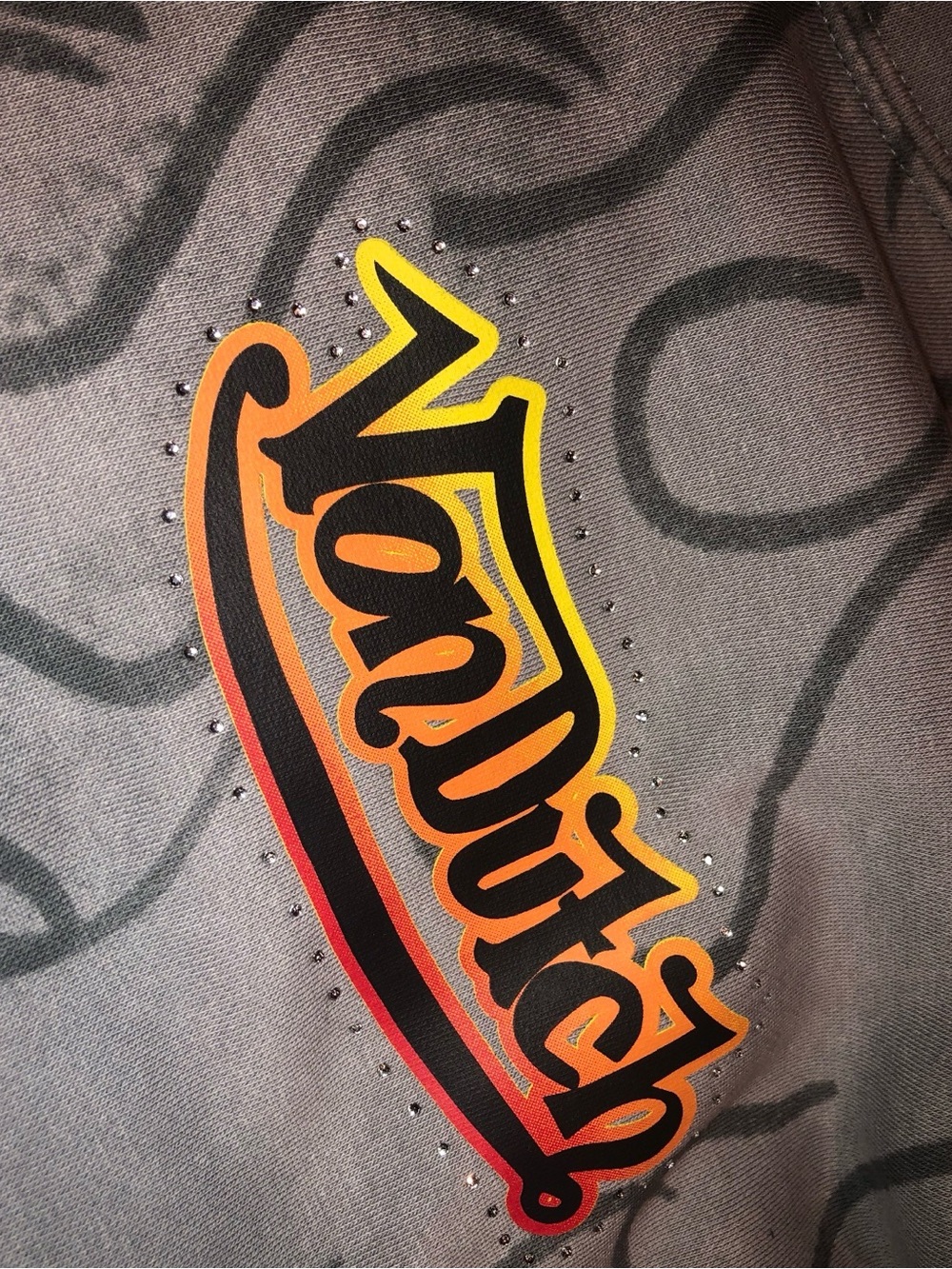 Von Dutch Hoodie Gray with Flame Dice & 8-Ball - Picture 4 of 10